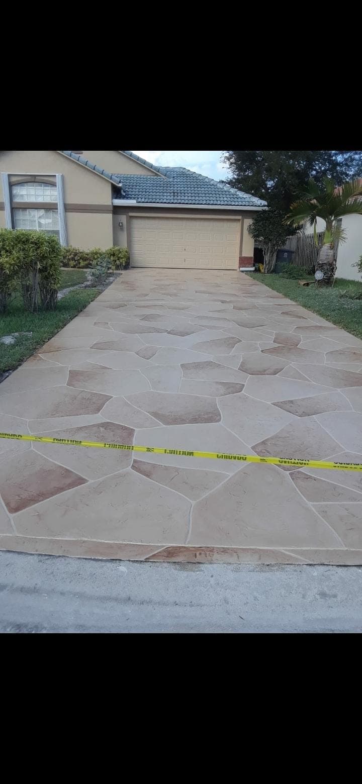 Decorative overlay patio area