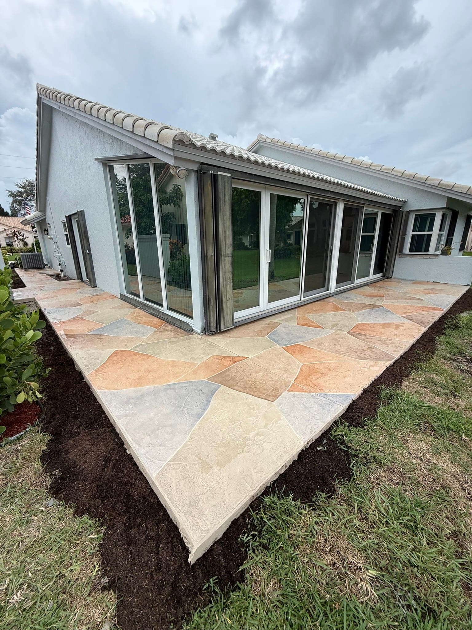 Colorful multi-tone stamped patio