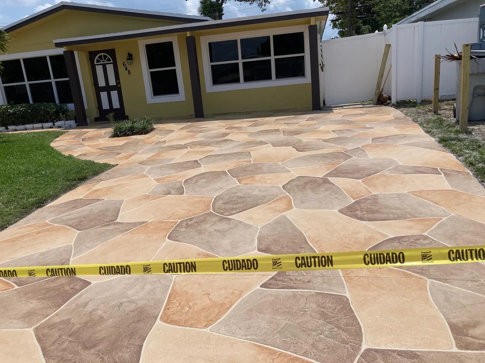 New concrete driveway replacement installation in progress