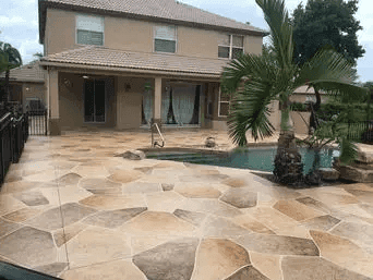 Pool deck resurfacing project in Boca Raton